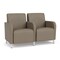Lesro Siena Lounge Reception 2 Seat Tandem Seating, Brushed Steel, MD Farro Upholstery SN2103 - alternate 1